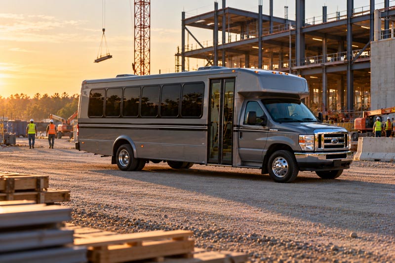 Construction Site Shuttle Bus Rentals in Pleasanton, CA